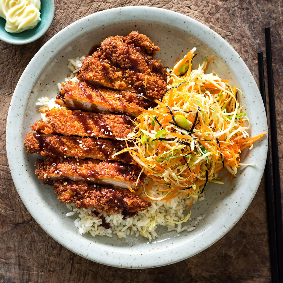 Chicken Katsu with Cabbage Salad and Garlic Rice - Waitoa free range ...