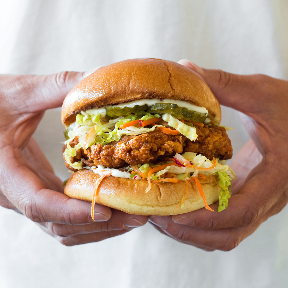 Crispy Fried Chicken Burgers with Pickled Slaw Waitoa free range chicken